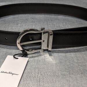 Salvatore Ferragamo Black Leather Belt